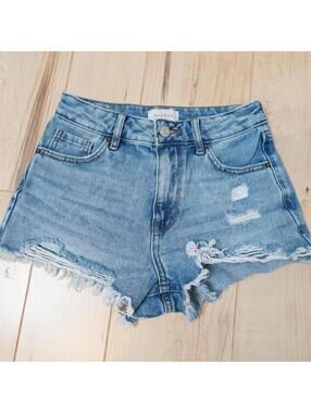 PacSun High Rise Festival Distressed Cutoff Denim Shorts Summer 24